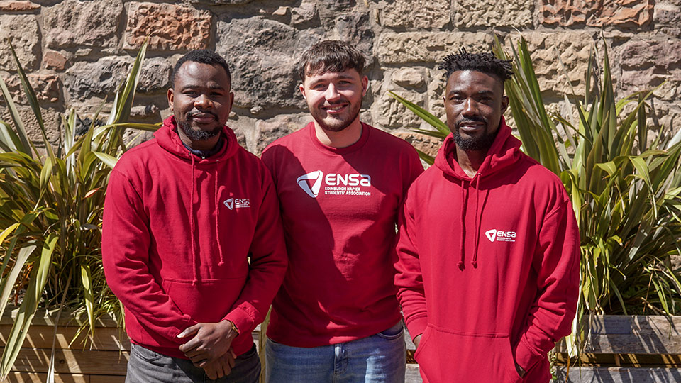 ENSA's Elected Co-Presidents outside Merchiston Campus